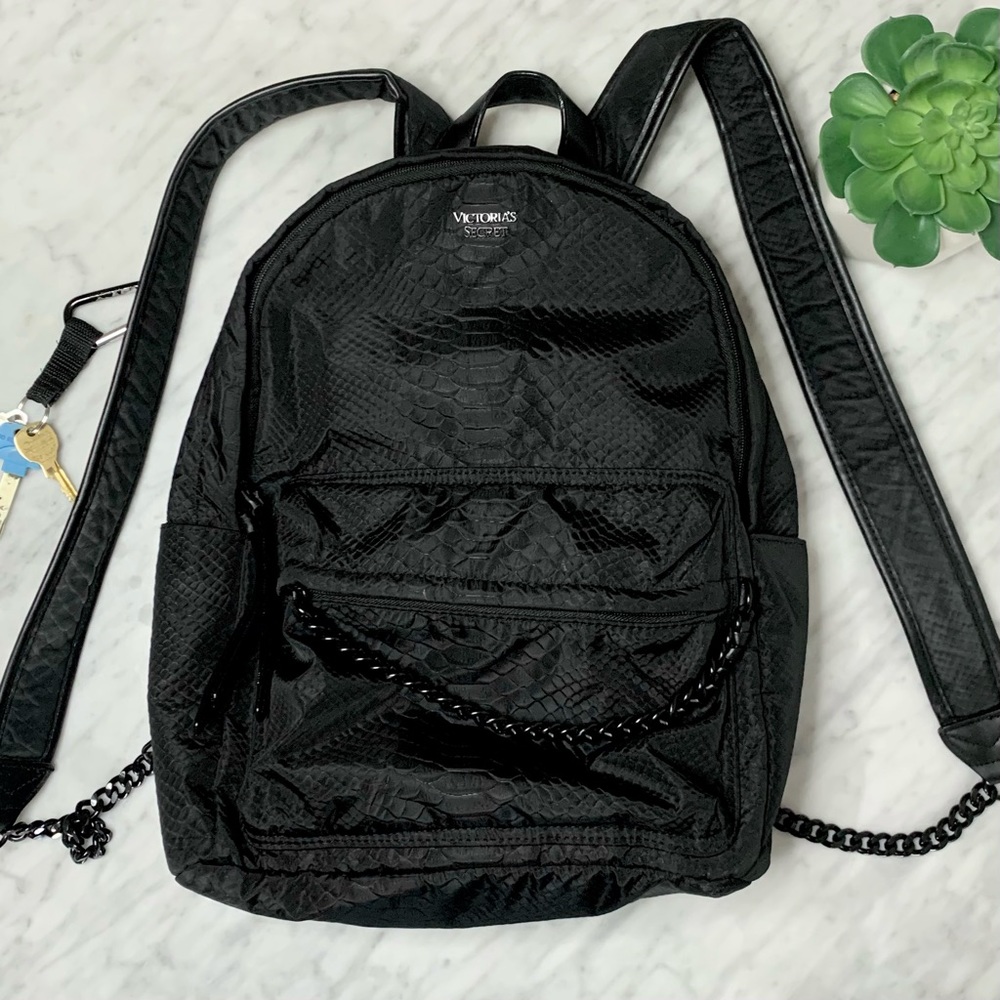 The Victoria Small Backpack in Black Python